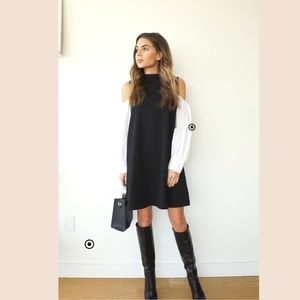 straight fit cold shoulder dress